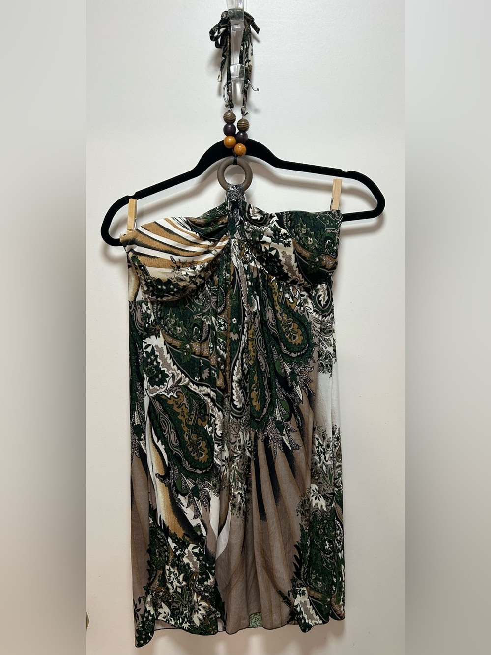 Green Paisley Halter Dress Size XL